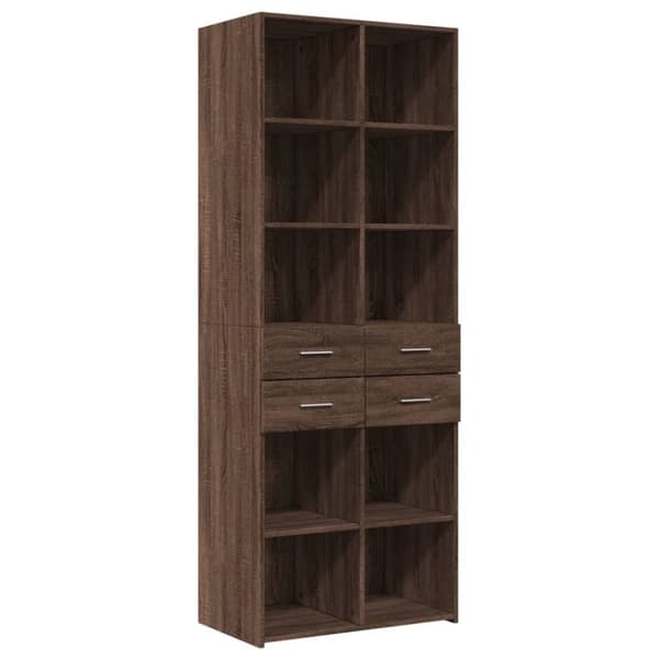 vidaXL skab 70x42,5x185 cm konstrueret træ brun egetræsfarve