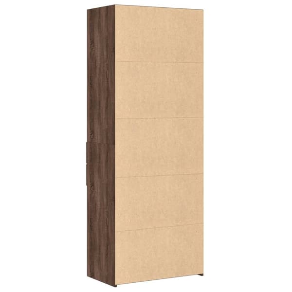 vidaXL skab 70x42,5x185 cm konstrueret træ brun egetræsfarve