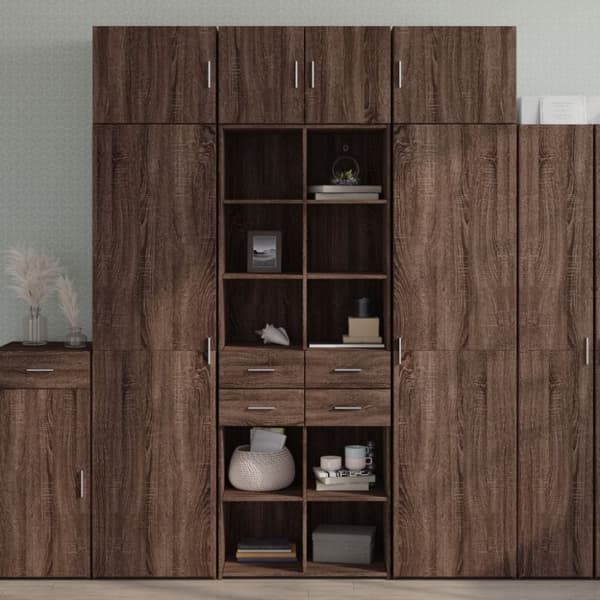 vidaXL skab 70x42,5x185 cm konstrueret træ brun egetræsfarve