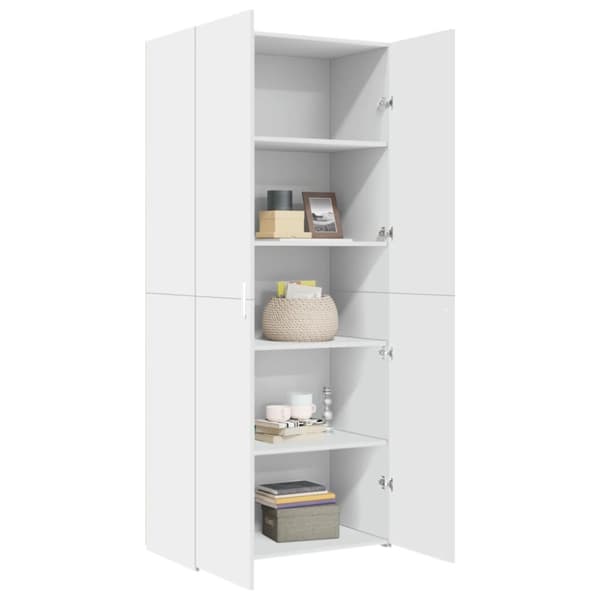 vidaXL Highboard hvit 80x42,5x185 cm konstruert tre