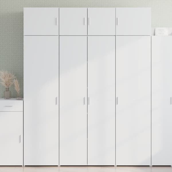 vidaXL Highboard hvit 80x42,5x185 cm konstruert tre