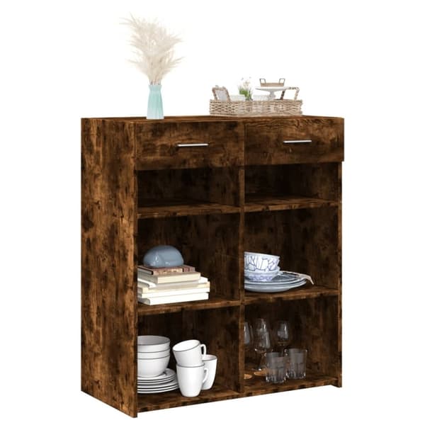 vidaXL Skänk rökfärgad ek 80x42,5x93 cm konstruerat trä