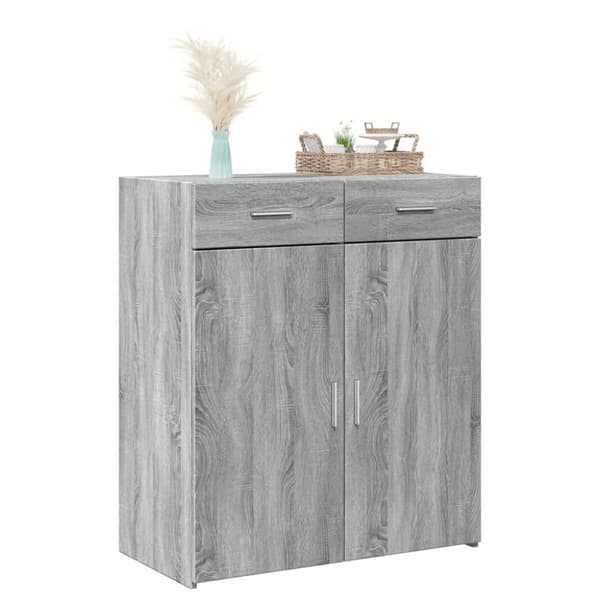 vidaXL skænk 80x42,5x93 cm konstrueret træ grå sonoma-eg
