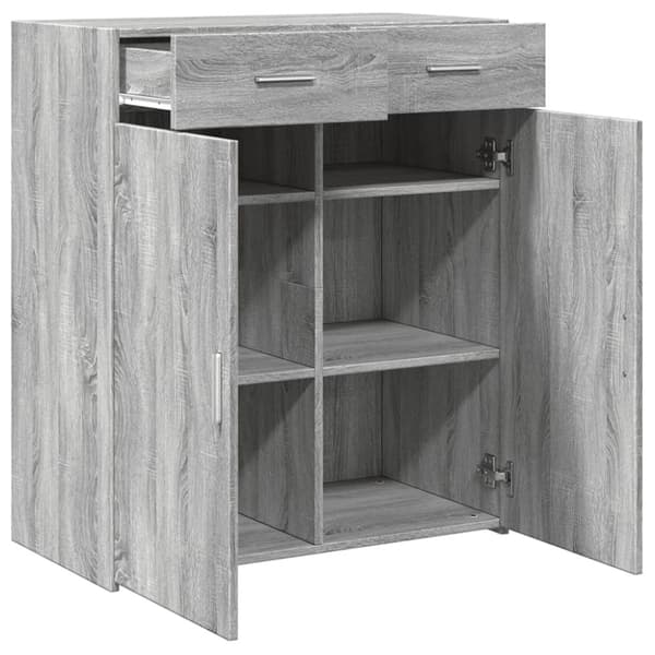vidaXL skænk 80x42,5x93 cm konstrueret træ grå sonoma-eg