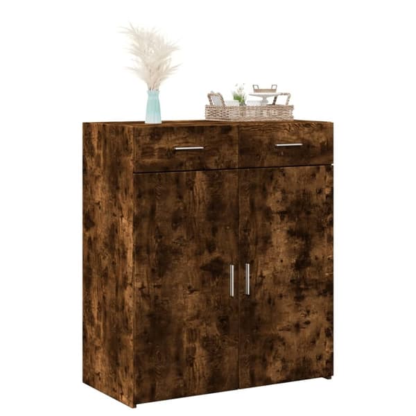vidaXL Skänk rökfärgad ek 80x42,5x93 cm konstruerat trä