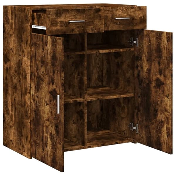 vidaXL Skänk rökfärgad ek 80x42,5x93 cm konstruerat trä