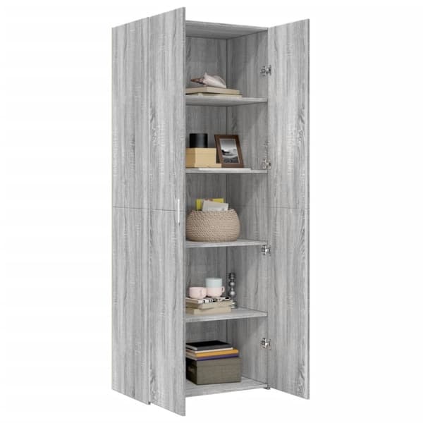 vidaXL skab 70x42,5x185 cm konstrueret træ grå sonoma-eg