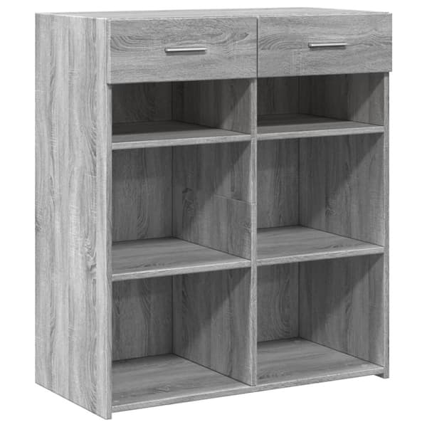 vidaXL Skjenk grå sonoma eik 80x42,5x93 cm konstruert tre