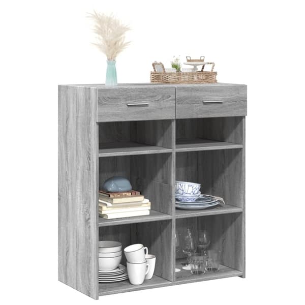 vidaXL Skjenk grå sonoma eik 80x42,5x93 cm konstruert tre
