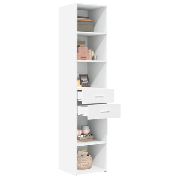 vidaXL Hylle hvit 40x42,5x185 cm konstruert tre