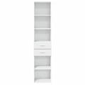 Miniatyrbilde 5 av 11: vidaXL Hylle hvit 40x42,5x185 cm konstruert tre