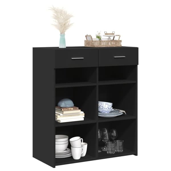 vidaXL Skjenk svart 80x42,5x93 cm konstruert tre