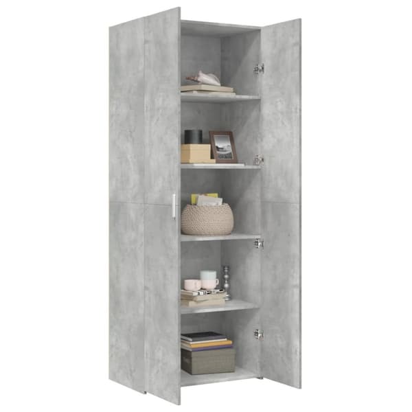 vidaXL Highboard betonggrå 70x42,5x185 cm konstruert tre
