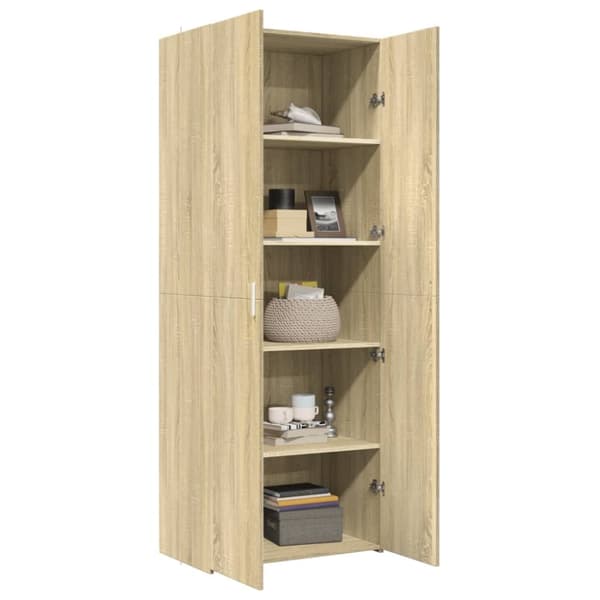 vidaXL Highboard sonoma eik 70x42,5x185 cm konstruert tre