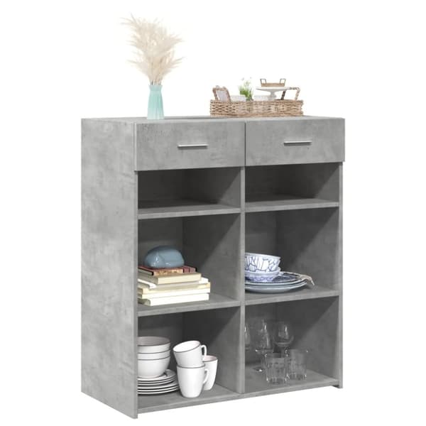 vidaXL Skänk betonggrå 80x42,5x93 cm konstruerat trä
