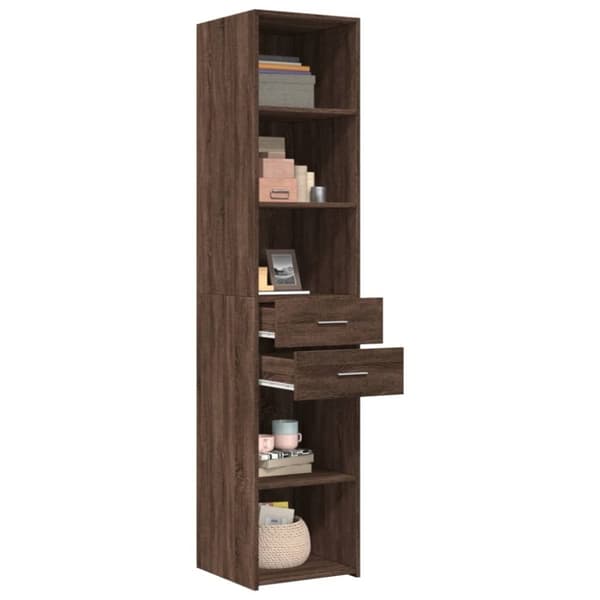 vidaXL Hylle brun eik 40x42,5x185 cm konstruert tre