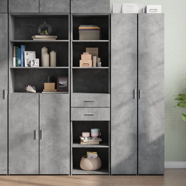 vidaXL højskab 40x42,5x185 cm konstrueret træ betongrå