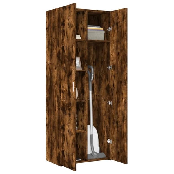 vidaXL skab 70x42,5x185 cm konstrueret træ røget egetræsfarve