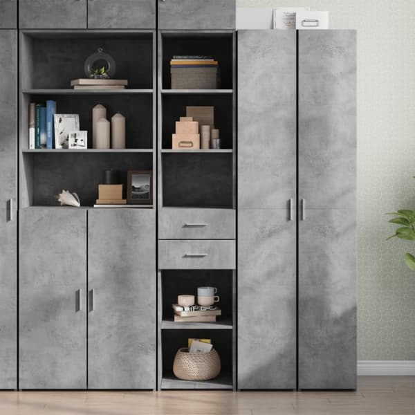 vidaXL højskab 40x42,5x185 cm konstrueret træ betongrå