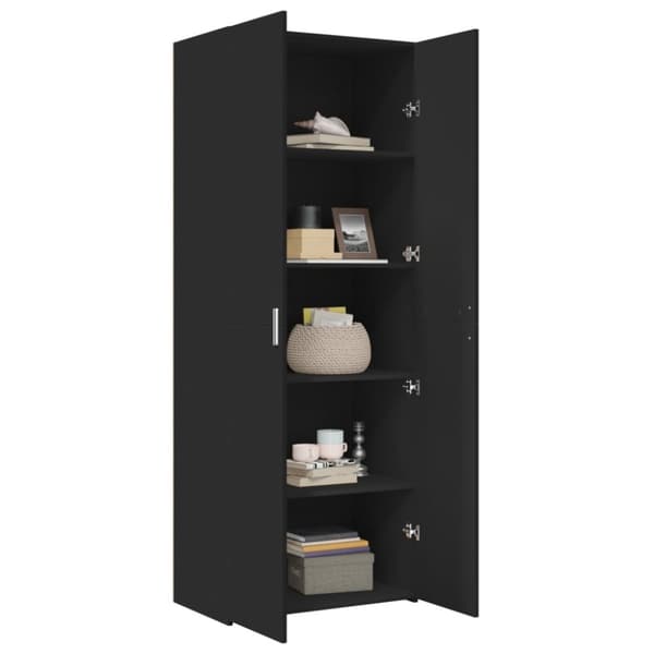 vidaXL Highboard svart 70x42,5x185 cm konstruert tre