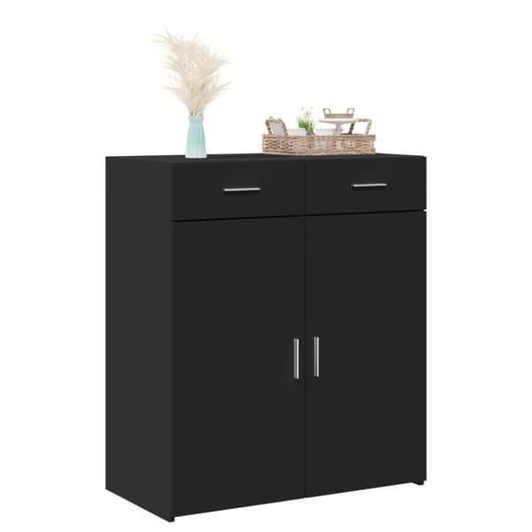 vidaXL Skjenk svart 80x42,5x93 cm konstruert tre