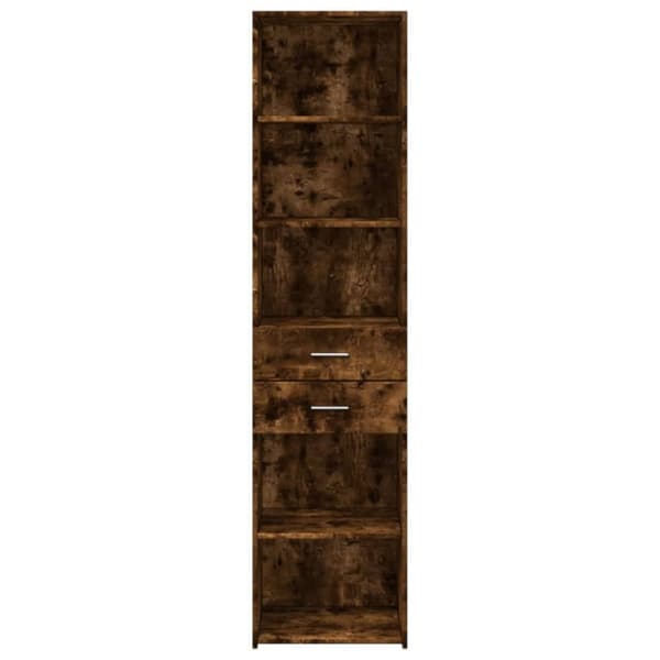 vidaXL højskab 40x42,5x185 cm konstrueret træ røget egetræsfarve