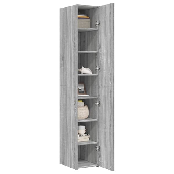 vidaXL reol 30x42,5x185 cm konstrueret træ grå sonoma-eg