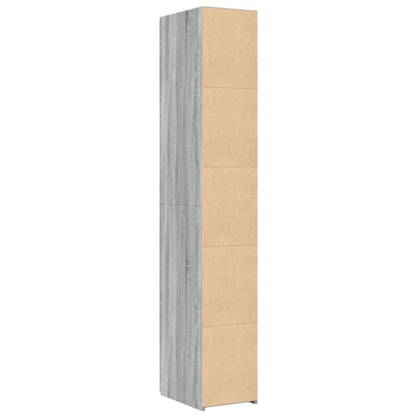 vidaXL reol 30x42,5x185 cm konstrueret træ grå sonoma-eg
