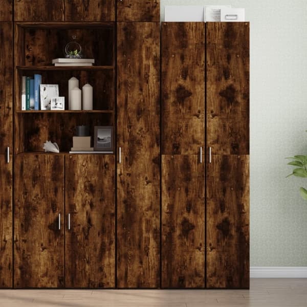 vidaXL Hylle røkt eik 30x42,5x185 cm konstruert tre