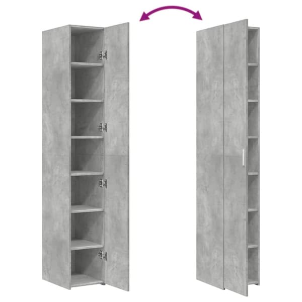vidaXL reol 30x42,5x185 cm konstrueret træ betongrå