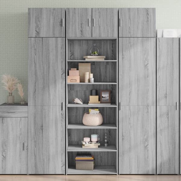 vidaXL reol 70x41x185 cm konstrueret træ grå sonoma-eg