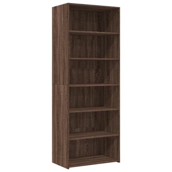 vidaXL Hylle brun eik 70x41x185 cm konstruert tre
