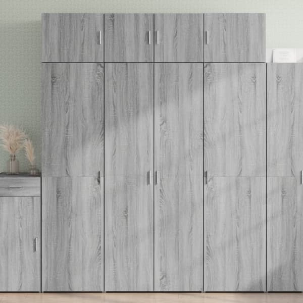 vidaXL skab 80x42,5x185 cm konstrueret træ grå sonoma-eg