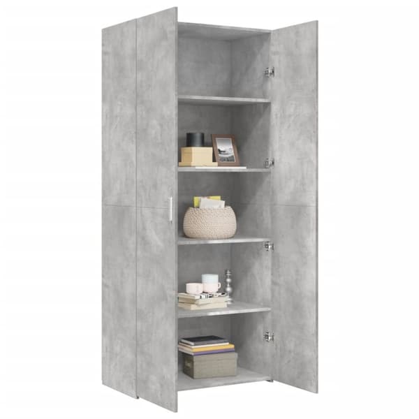 vidaXL skab 80x42,5x185 cm konstrueret træ betongrå