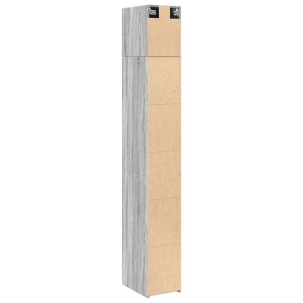 vidaXL skab 30x42,5x225 cm smalt konstrueret træ grå sonoma-eg
