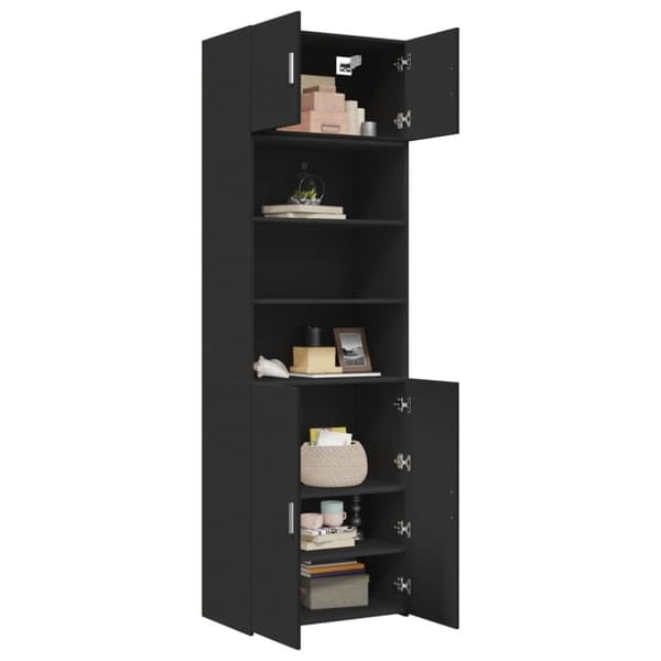 vidaXL Oppbevaringsskap svart 70x42,5x225 cm konstruert tre