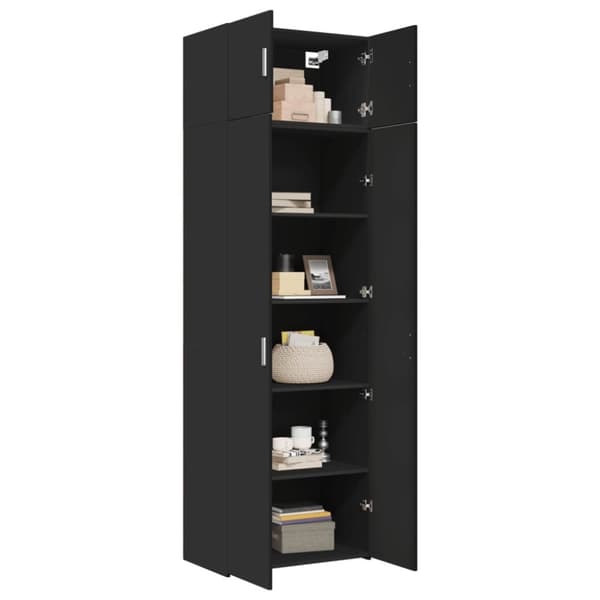 vidaXL opbevaringsskab 70x42,5x225 cm konstrueret træ sort