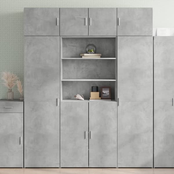 vidaXL skab 80x42,5x185 cm konstrueret træ betongrå