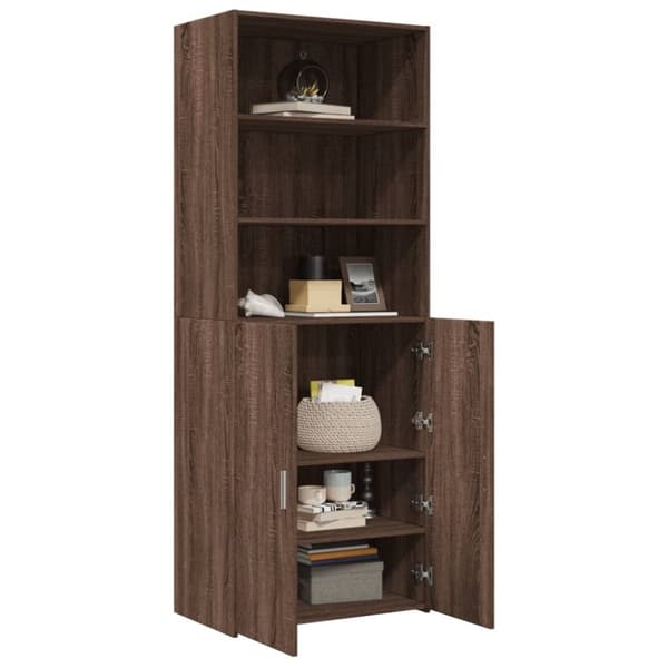 vidaXL skab 70x42,5x185 cm konstrueret træ brun egetræsfarve