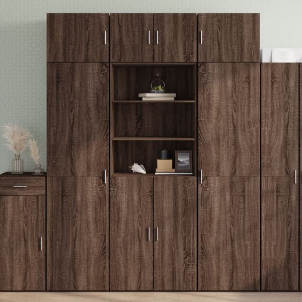 vidaXL skab 70x42,5x185 cm konstrueret træ brun egetræsfarve