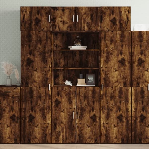 vidaXL skab 80x42,5x185 cm konstrueret træ røget egetræsfarve