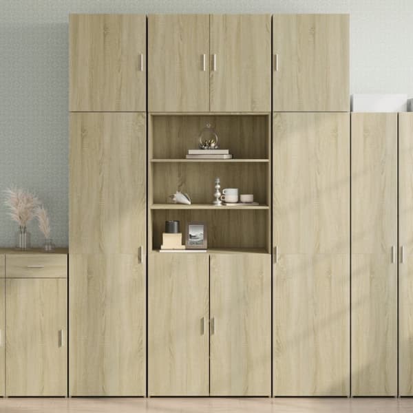 vidaXL Kaappi Sonoma-tammi 80x42,5x249 cm tekninen puu