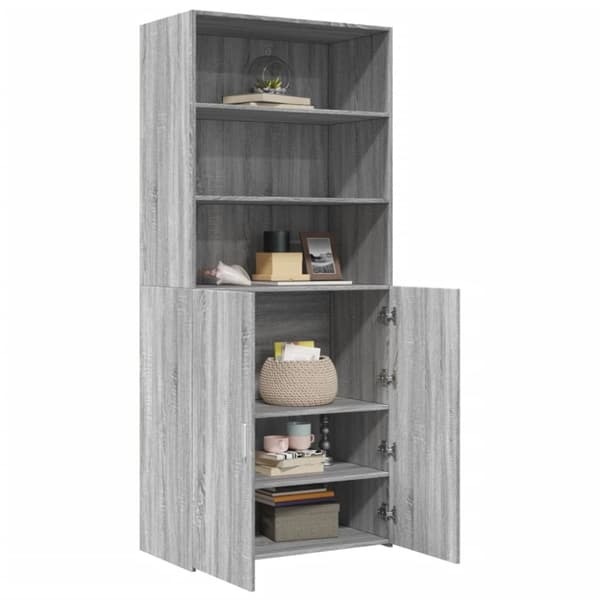 vidaXL skab 80x42,5x185 cm konstrueret træ grå sonoma-eg