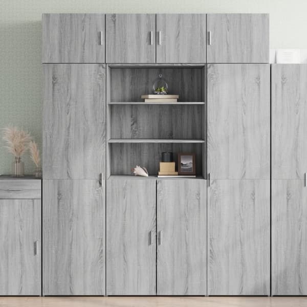 vidaXL skab 80x42,5x185 cm konstrueret træ grå sonoma-eg