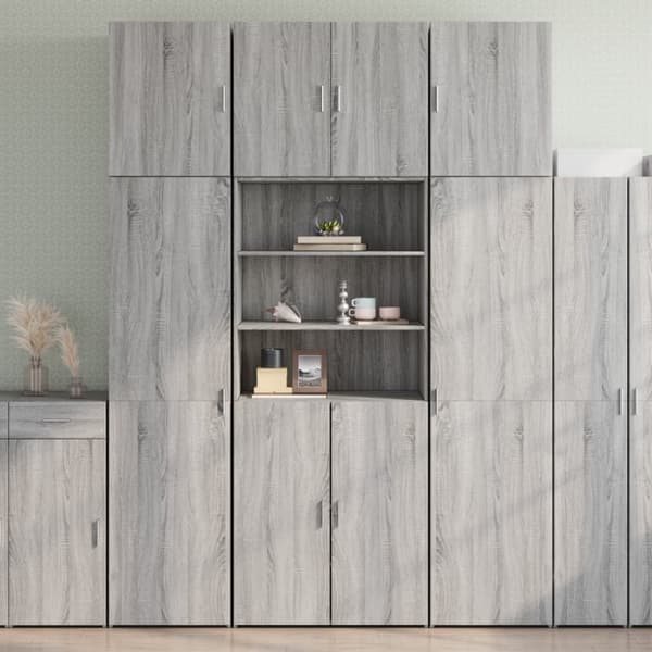 vidaXL skab 80x42,5x249 cm konstrueret træ grå sonoma-eg
