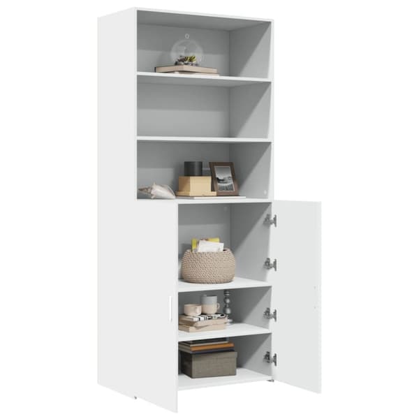 vidaXL skab 80x42,5x185 cm konstrueret træ hvid