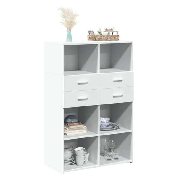 vidaXL Hylle hvit 80x42,5x124 cm konstruert tre
