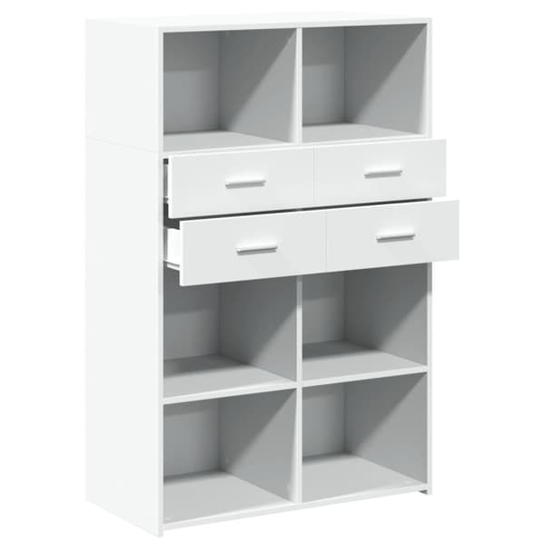 vidaXL Hylle hvit 80x42,5x124 cm konstruert tre