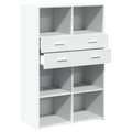 Miniatyrbilde 8 av 11: vidaXL Hylle hvit 80x42,5x124 cm konstruert tre