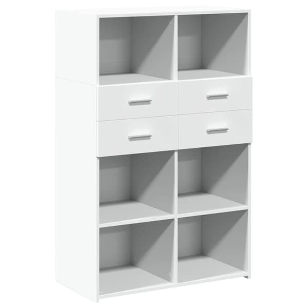 vidaXL Hylle hvit 80x42,5x124 cm konstruert tre
